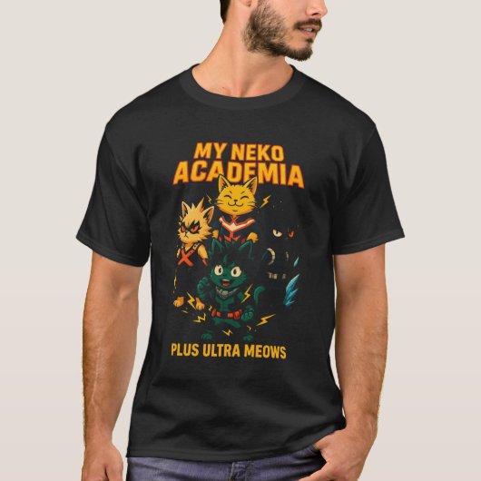 T-shirt Title My Neko Academia Plus Ultra Meows girl boy f (Devant)