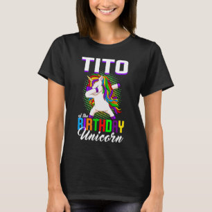 T-shirt Tito de l'anniversaire Princesse Unicorn Dabbing A