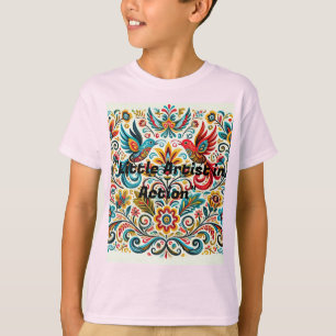T-shirt Titre : Art populaire vibreant Modèle floral T-shi