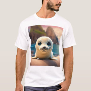 T-shirt **Titre : *** Design de caractères de sceau de béb