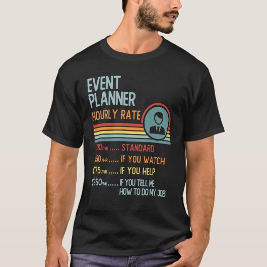 T-shirt Titre du travail du programme d'événements - Taux (Devant)