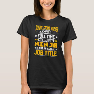 T-shirt Titre du travail du travailleur social de l'école