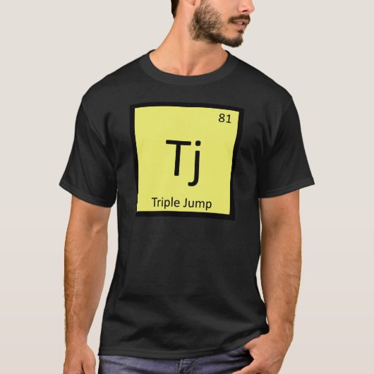 T-shirt Tj - Symbole de chimie de champ et de piste triple (Devant)