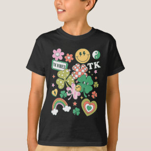 T-shirt Tk Vibes Rétro Enseignant St Patricks Day Trèfle C