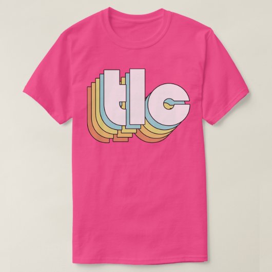 T-shirt TLC Retro Typographie arc-en-ciel style défraîchi (Design devant)