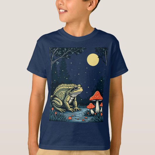 T-shirt Toad Foraging Toadstools In A Moonlit Woodland (Devant)