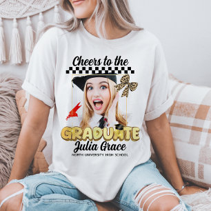 T-shirt Toast au diplômé Photo personnalisée blanche