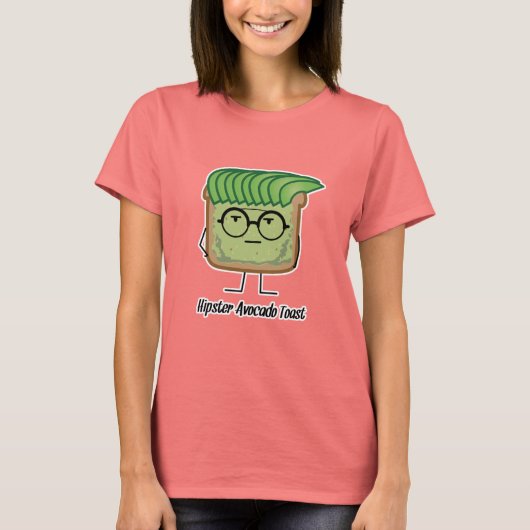 T-shirt Toast Hipster de l'Avocado lunettes de poils grais (Devant)