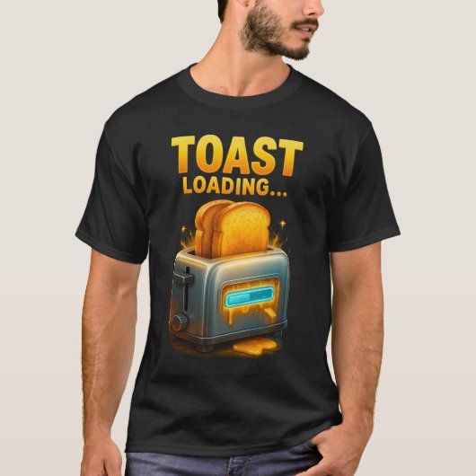 T-shirt Toast Loading Funny Breakfast Gamer Design (Devant)