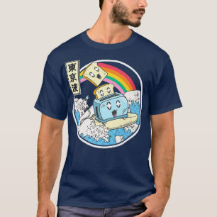 T-shirt Toaster Surf Au Japon Vagues Style Kawaii Vaporw