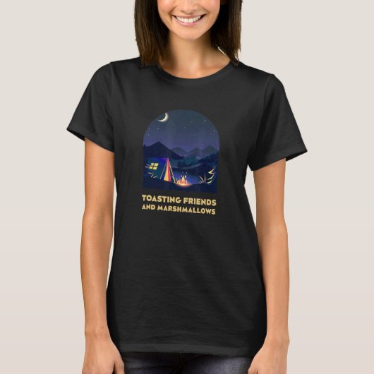 T-shirt Toasting Friends and Marshmallows Camper Camper (Devant)