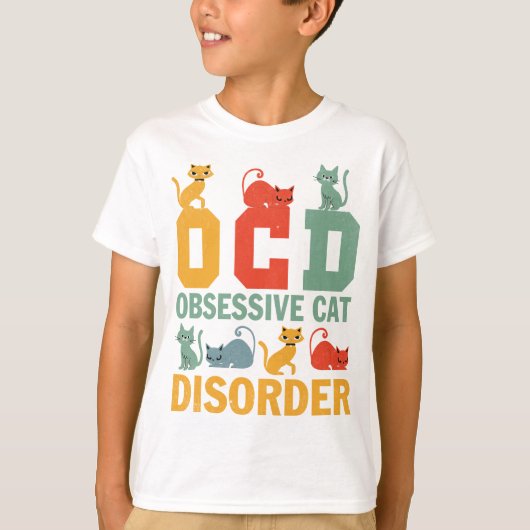T-shirt TOC Trouble Obsessionnel de Chat Chaton Mignon (Devant)