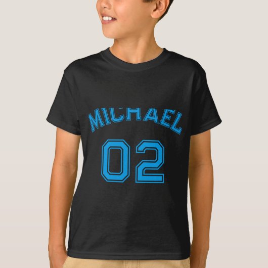 T-shirt Toddler Boy Blue Name Jersey Number Srts Cotton To (Devant)