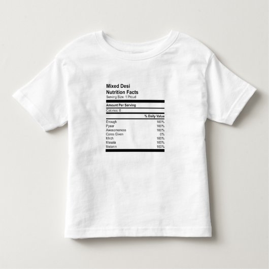 T-shirt Toddler pour la nutrition de Desi mixte (Devant)