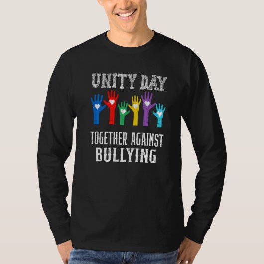 T-shirt Together Against Bullying Orange Anti Bully Unity  (Devant)
