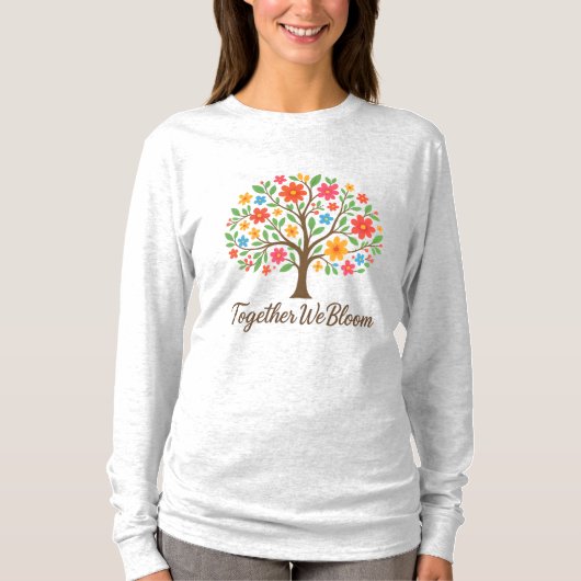 T-shirt Together We Bloom Floral Long Sleeve Tee (Devant)