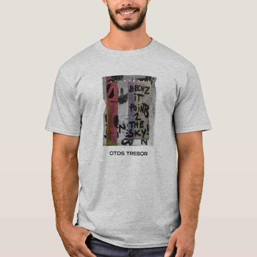 T-shirt Toile abstraite graphique grise (Devant)