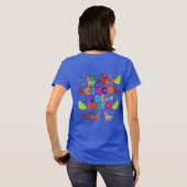 T-shirt toile de célébration Cinco bleu (Dos entier)