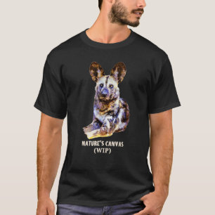 T-shirt Toile de chien peint Nature