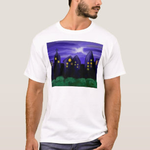T-shirt Toile de la ville de ciel nocturne