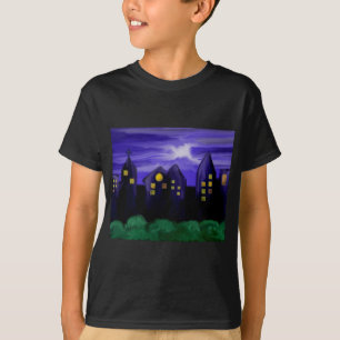 T-shirt Toile de la ville de ciel nocturne