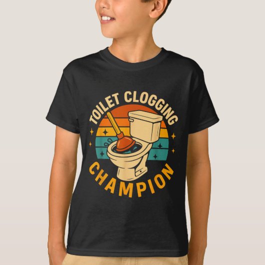 T-shirt Toilet Clogging Chamon Funny Bathroom Clogger Quot (Devant)