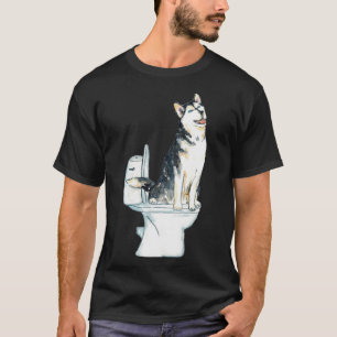 T-shirt Toilette pour chien Husky Peinture 1