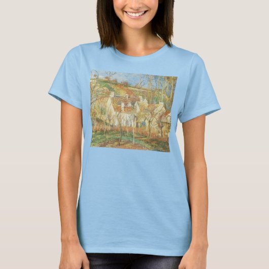 T-shirt Toits rouges, Coin d'un village, Hiver par Pissarr (Devant)