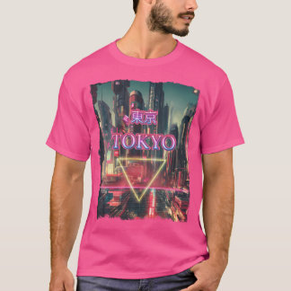 T-shirt Tokyo City Vaporwave Cyberpunks Japonais Futuristi