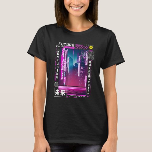 T-shirt Tokyo cyberpunk vaporwave dans les vidéos rétro ja (Devant)