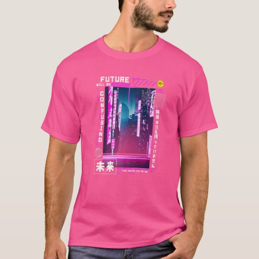 T-shirt Tokyo cyberpunk vaporwave dans les vidéos rétro ja (Devant)