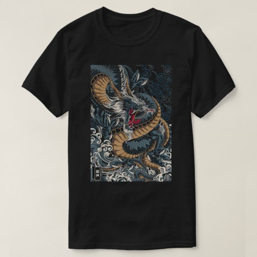 T-shirt Tokyo Dragon Asian Inspecred retro 80 (Design devant)