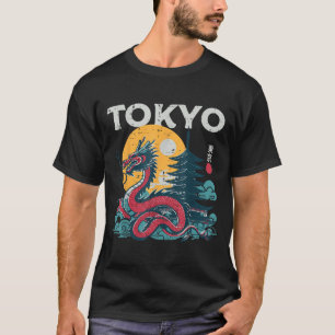 T-shirt Tokyo Dragon Asiatique Vintage Japonaise Mythique 