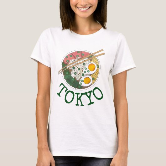T-shirt Tokyo Japon Ville Japonaise Nourriture Ramen Soupe (Devant)