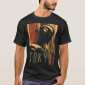 T-shirt Tokyo Retro Art Deco Poster with Futuristic Robot (Devant)