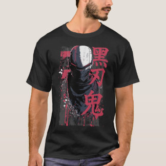 T-shirt Tokyo Yami – Démon de lame noire avec typographie