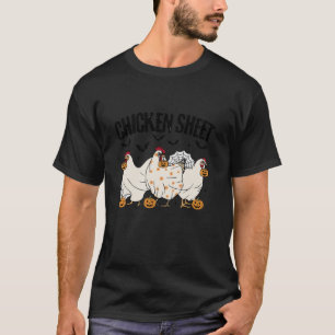 T-shirt Tôle de poulet Fantôme mignonne Halloween Citrouil