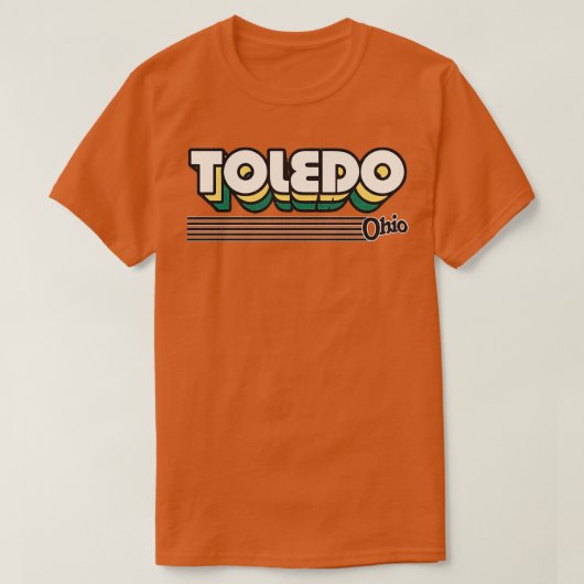 T-shirt Toledo Ohio Retro Stripes (Design devant)
