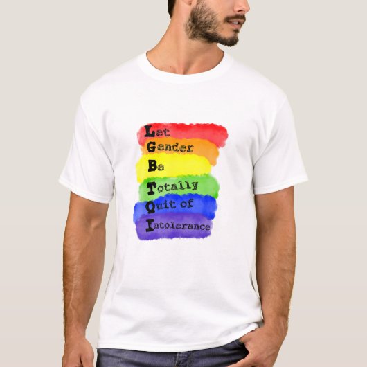 T-shirt Tolérance LGBTQI Genre LGBT Rainbow Gay Lesbian C (Devant)