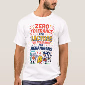T-shirt Tolérance zéro pour le lactose amusant (Devant)