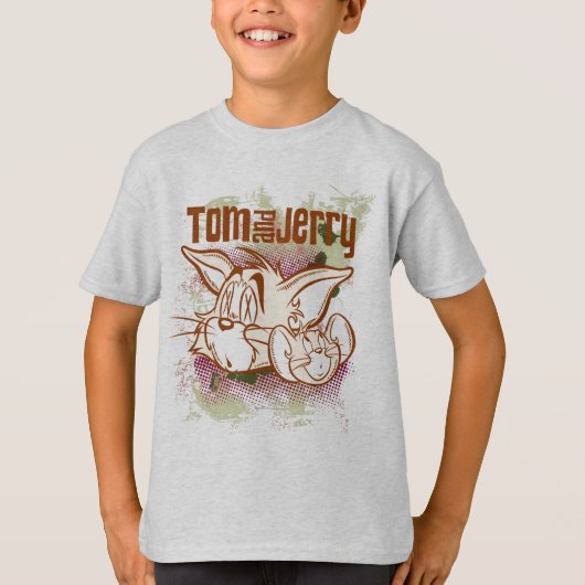 T-shirt Tom et Jerry Brown et vert (Devant)