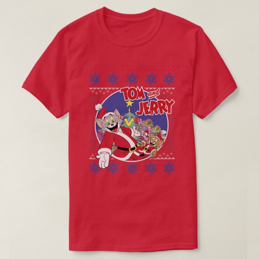 T-shirt Tom Et Jerry Classique Noël Moche Sweater Premi (Design devant)