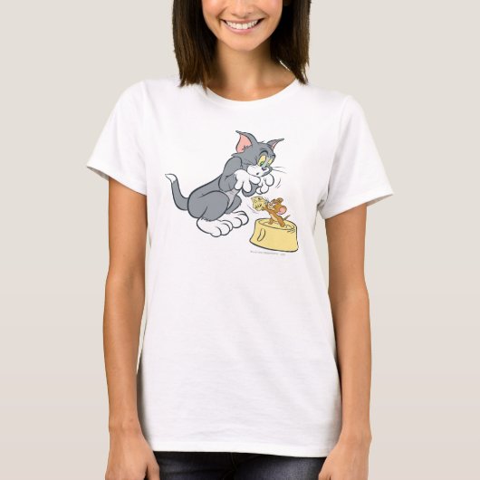 T-shirt Tom et Jerry nourrissent le chat (Devant)