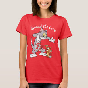 T-shirt Tom et Jerry Peindre les Coeurs de la Saint-Valent