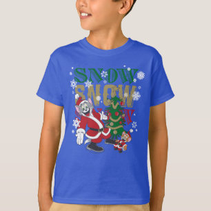 T-shirt Tom et Jerry Santas By The Tree