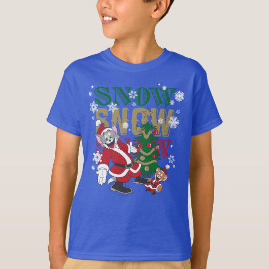 T-shirt Tom et Jerry Santas By The Tree (Devant)