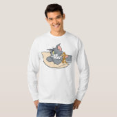 T-shirt Tom et Jerry sur le Coussin (Devant entier)