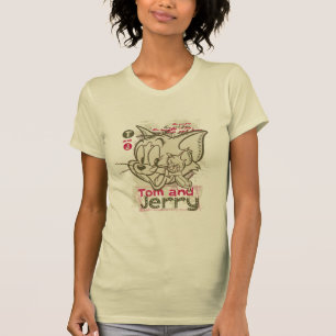 T-shirt Tom et rose et vert de Jerry