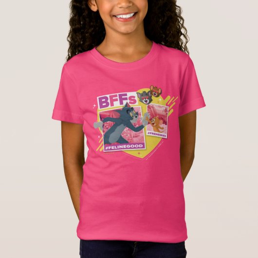 T-Shirt Tom & Jerry BFFs Photo Emoji Collage (Devant)