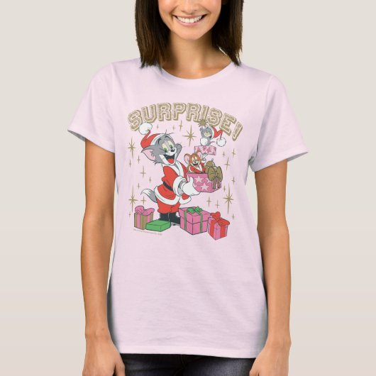 T-shirt Tom, Jerry et Nibbles Holiday Surprise (Devant)